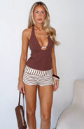 Top halter "Sweet All Over" en color chocolate